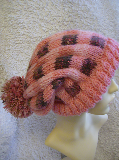 Rose Plaid Slouchy/Beanie