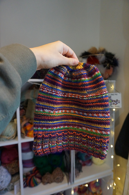 Knit a stitch around beanie