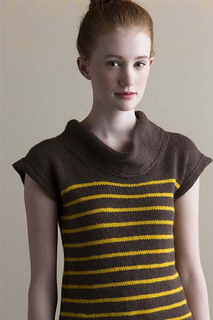 Striped Cowl Neck Tee