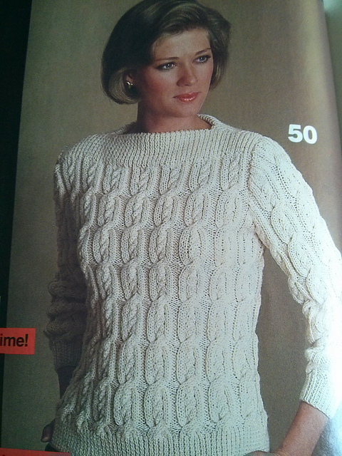 Cabled Bateau Neck Pullover