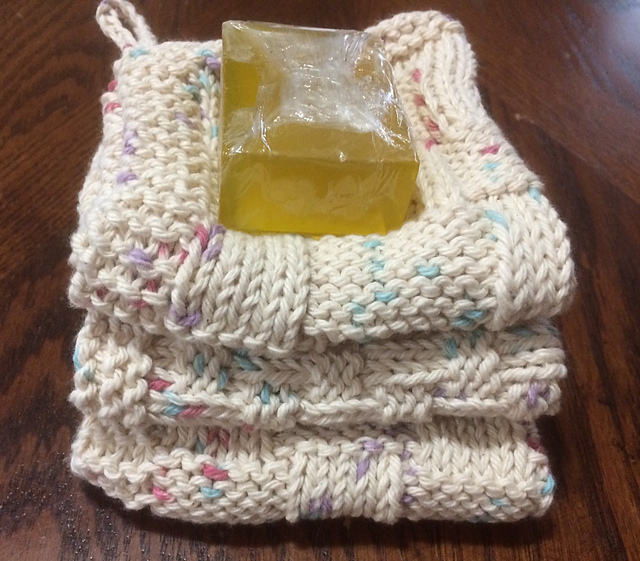 3 basketweave washclothes