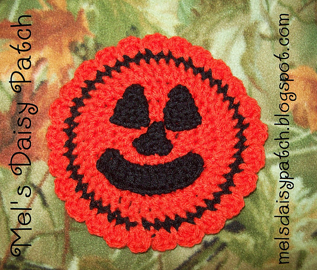 Round Jack O' Lantern Pumpkin Coaster