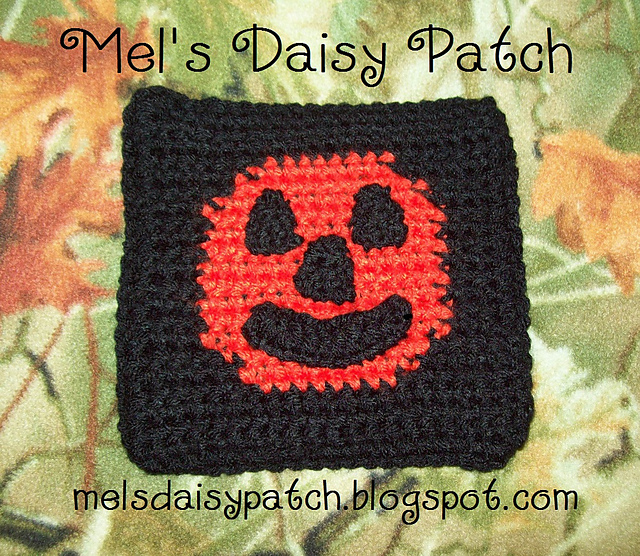 Square Jack O' Lantern Pumpkin  Coaster