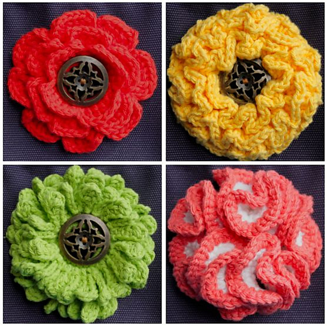 Big Button Interchangeable Flowers - Set 2