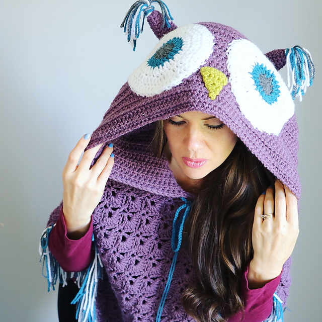Hooded Owl Poncho