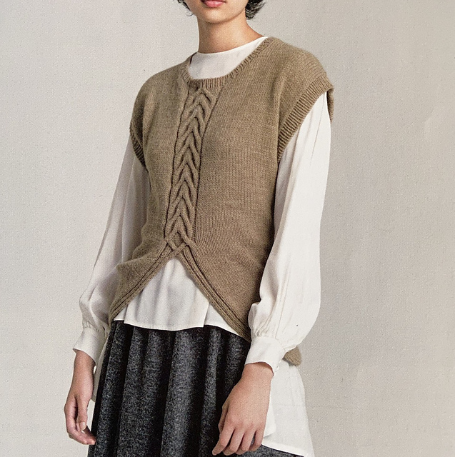 p.88 4size knitting Back cross vest