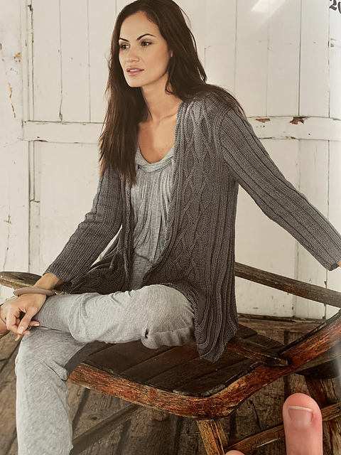 # 20 A-line Cardigan in Rib and Cable