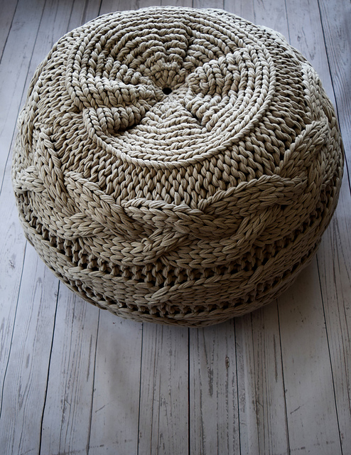 Cable Knit Footstool