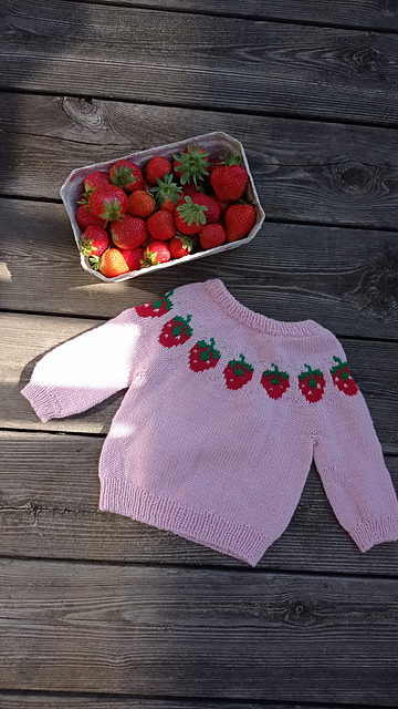 Jordbær baby sweater