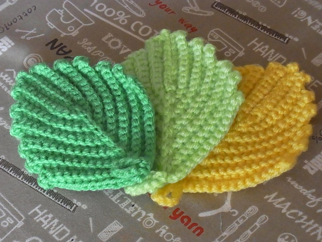 Acrylic Tawashi Leaf Shape アクリルたわし　木の葉型