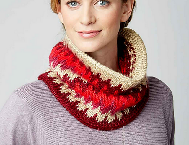 Tunisian Fair Isle Cowl