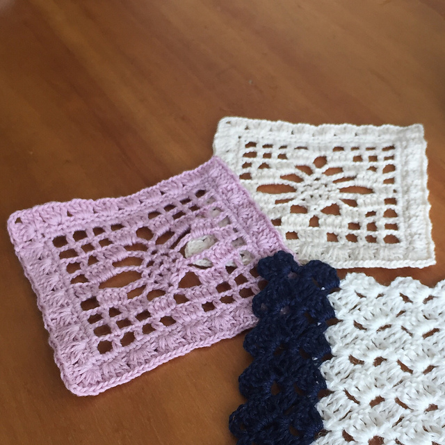 Ravelry: P.25 方眼編みのコースター(Filet crochet Coaster) pattern