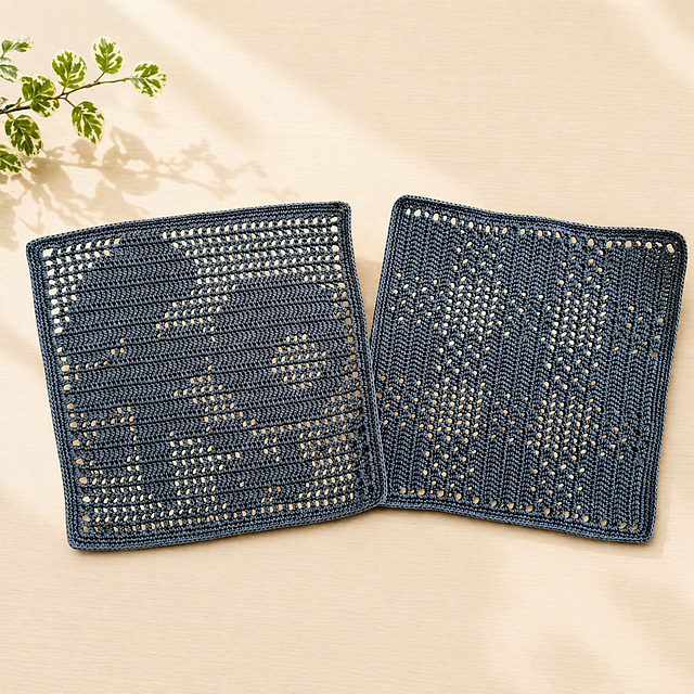 Nagomi & Check — Hiragana Lace Coaster Set