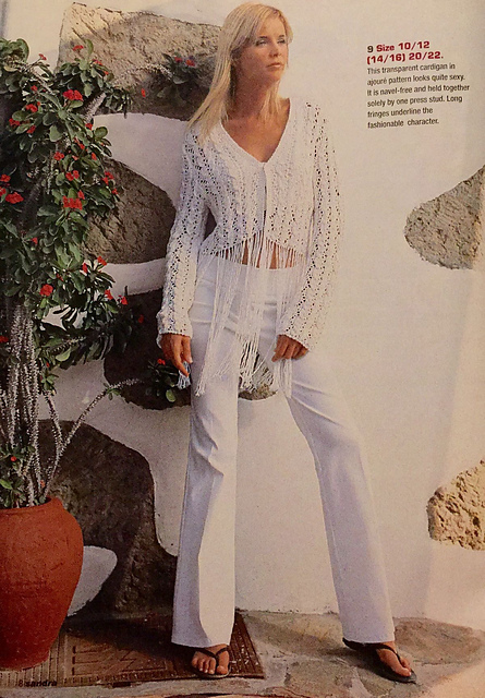 #9 White cardigan with long fringes