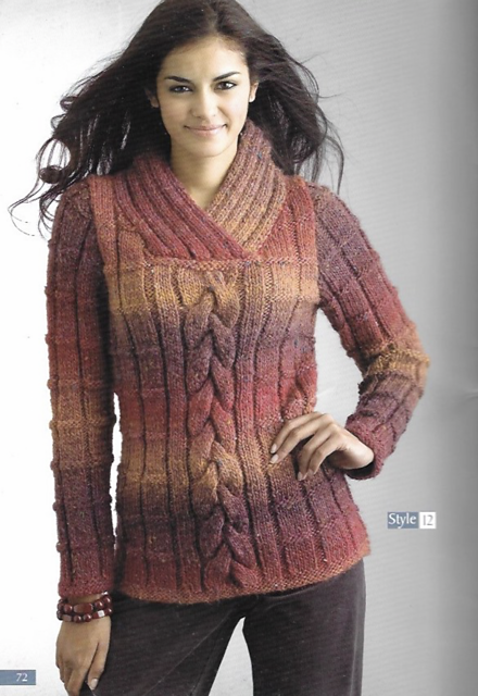 Cross Collar Cable Sweater