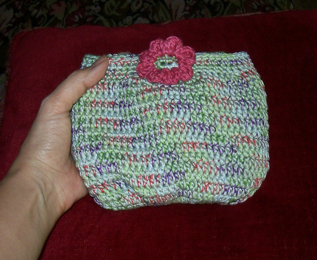 Stylish Makeup Purse with Flower