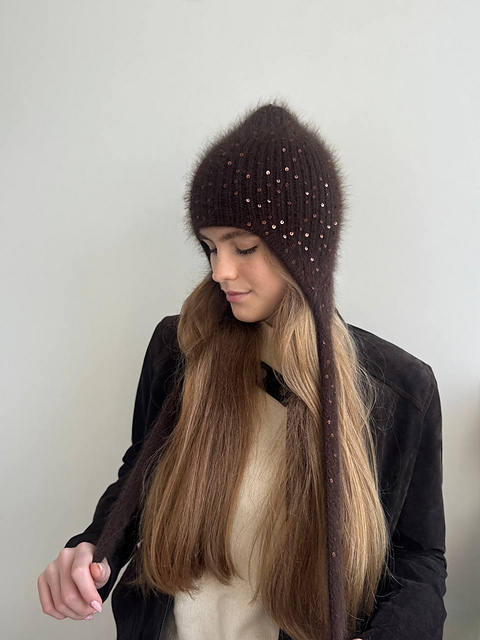 Ravelry: Angora Bonnet with Sequins pattern by Natasha Gizamova
