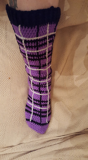 Crazy for lines Plaid socks
