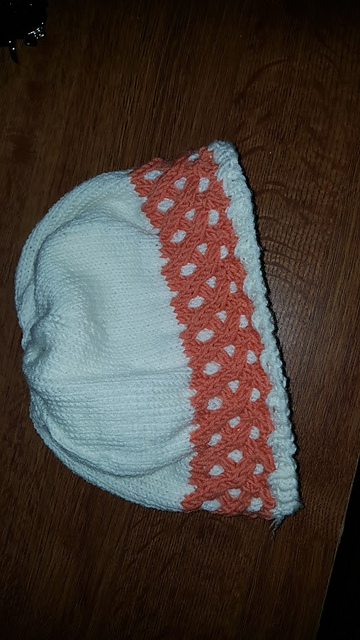 Dual Color Lattice Cable Hat