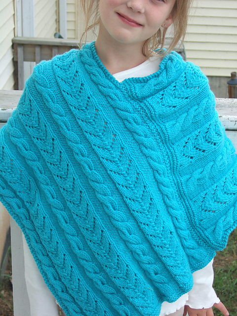 Cable and Lace Poncho