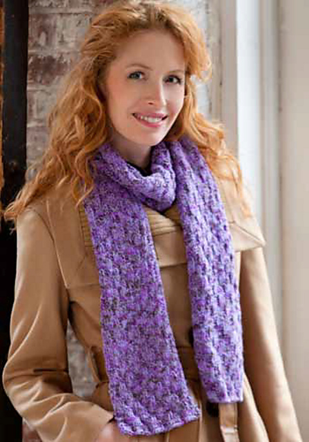Shimmer Knit & Purl Scarf