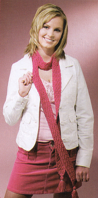Skinny Lace Scarf: Raspberry Scarf