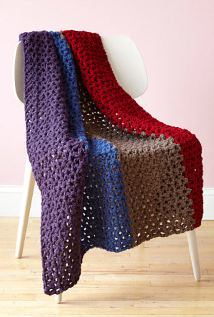 Striped Crochet Throw