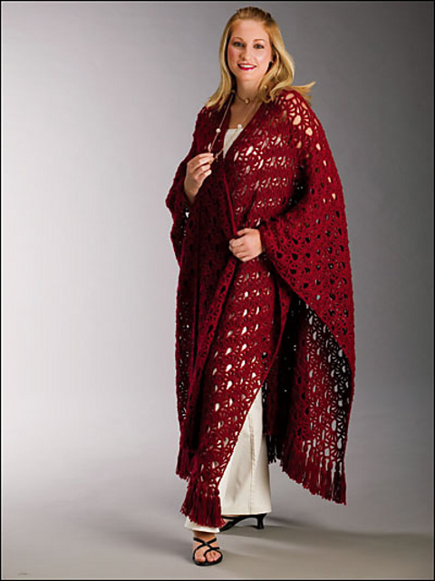 Ravelry: Crimson Lace Ruana pattern by Kim Harmon