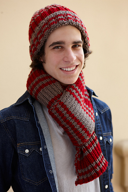 Varsity Stripe Hat and Scarf (Scarf)