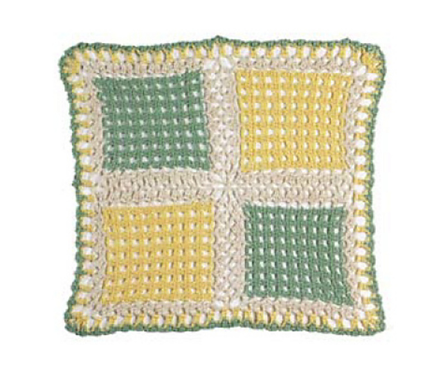 Dainty Dishcloths: Green & Yellow Dishcloth