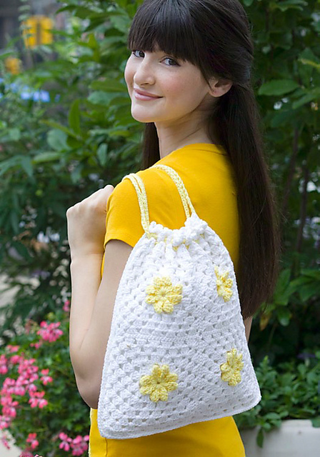 Daisy Drawstring Bag