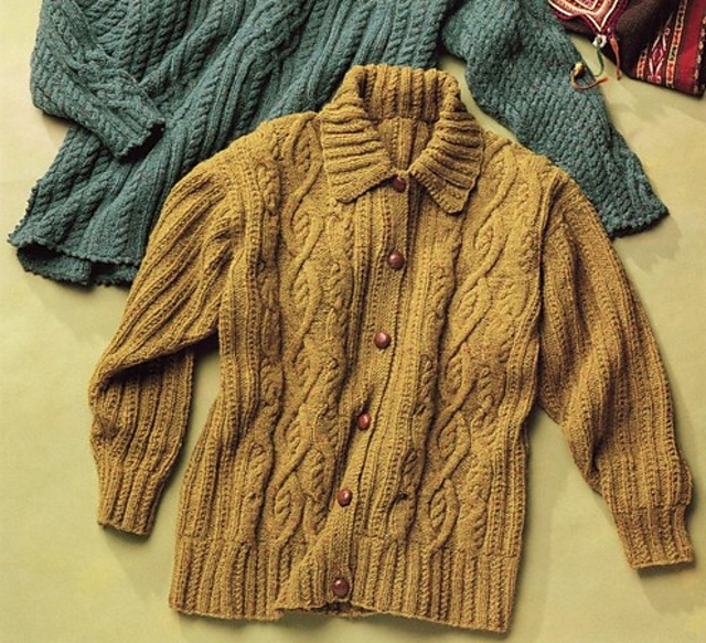 Aran Cardigan with Collar