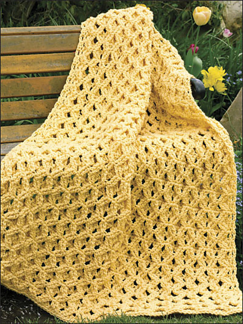 Shadow-Box Trellis Afghan
