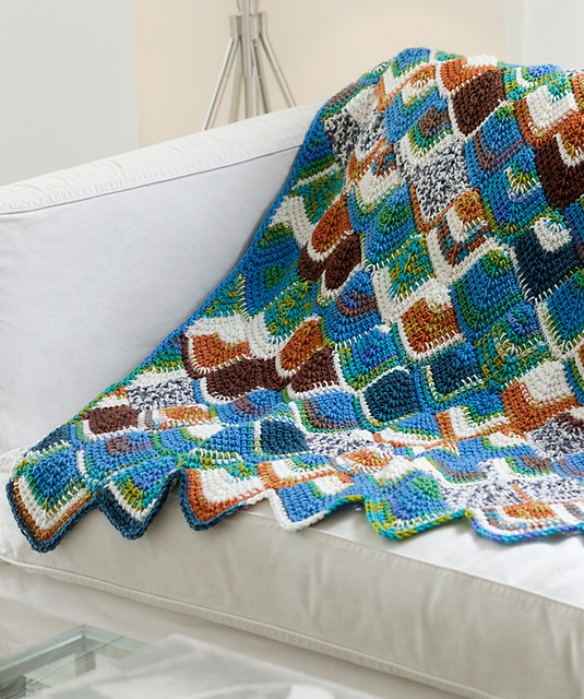 Ravelry: Tunisian Mitered Throw pattern by Darla J. Fanton
