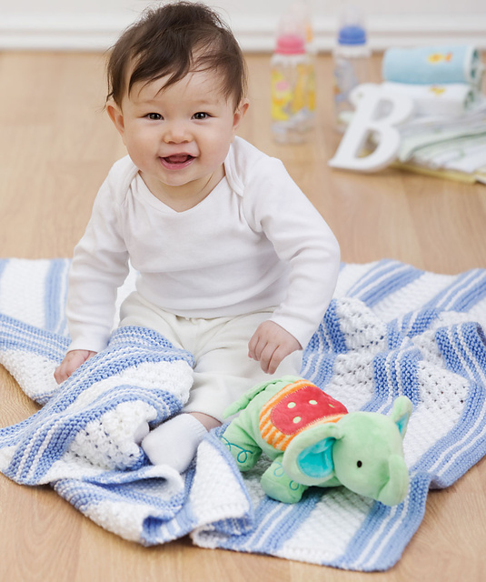 Garter Stripe Baby Blanket