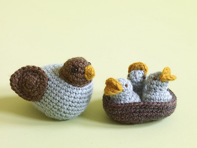 Amigurumi Baby Birds in a Nest