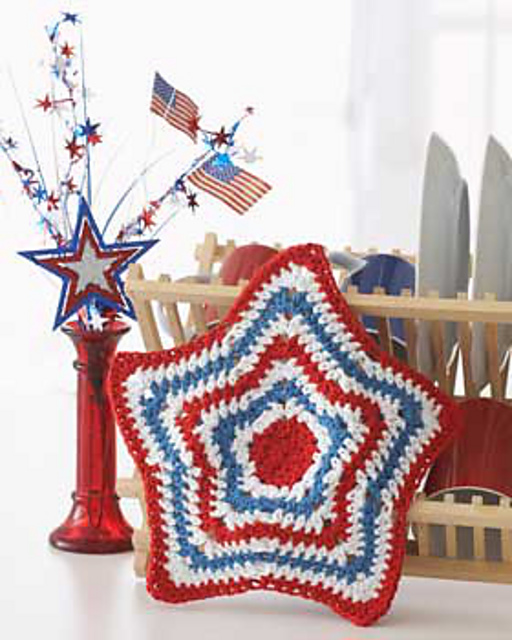 Stripey Star Dishcloth