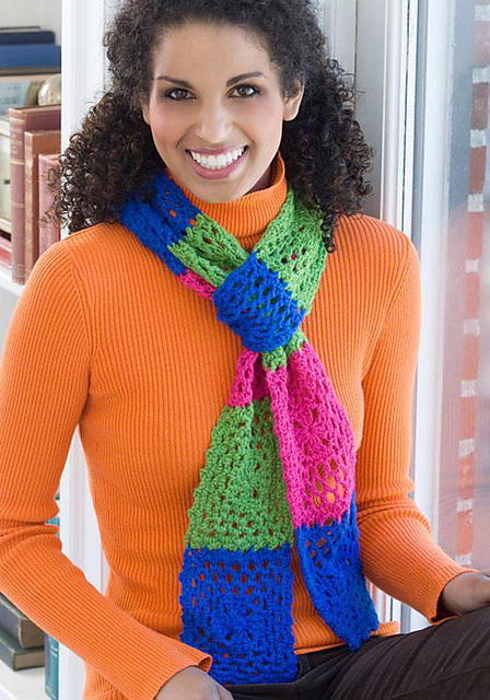 Shimmer Granny Scarf