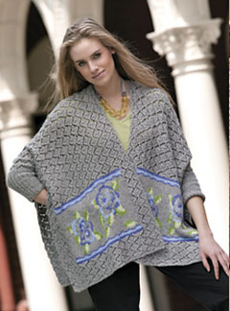 Blue Rose Poncho Jacket