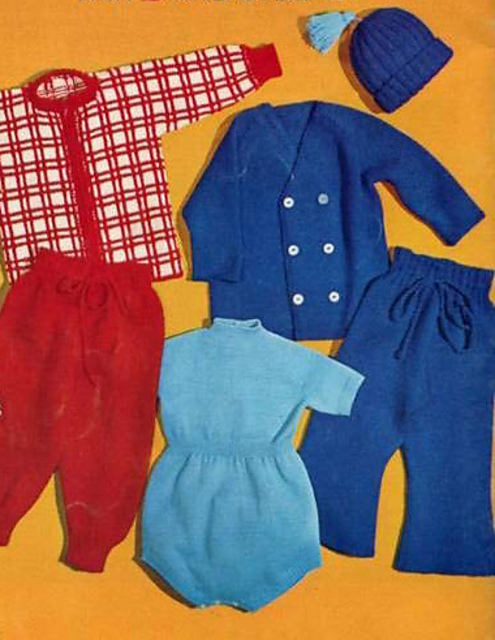 Knitted Four-Piece Sports Set #B-638: Romper