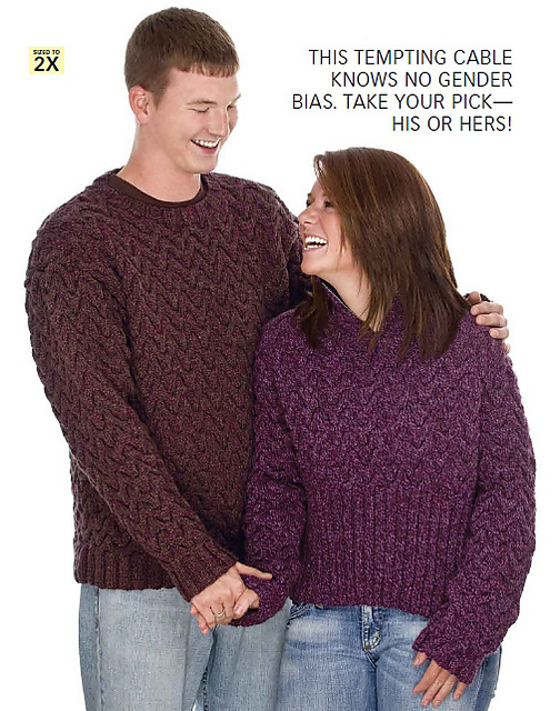 Communicate by Cable - Women's Cabled Tweed Pullover