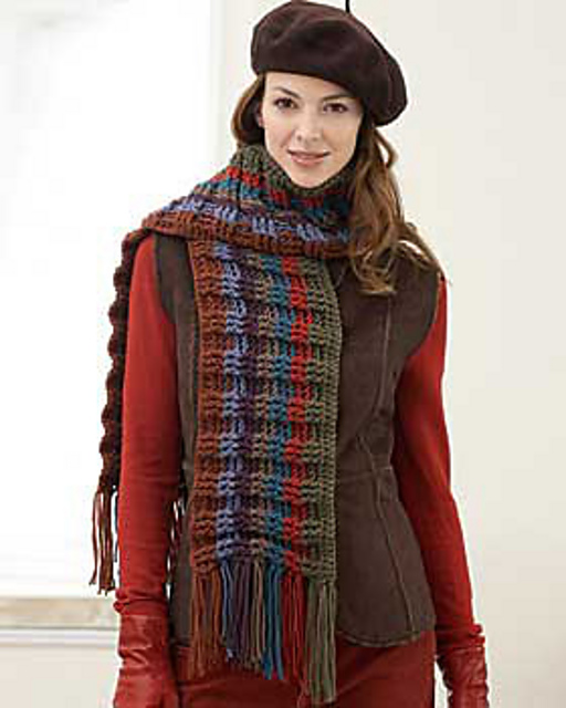 S3168 Pattern Ravelry: Striped Scarf #3168 pattern by Bernat Design Studio