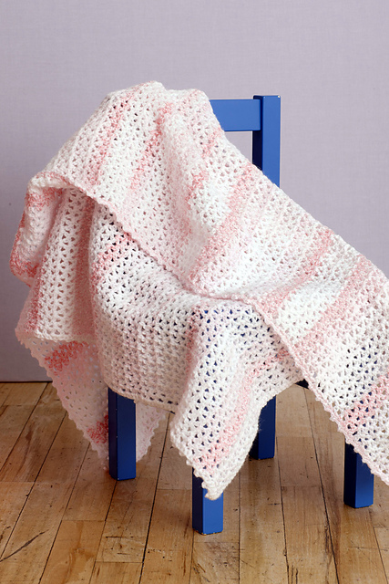 Pink V-Stitch Baby Throw