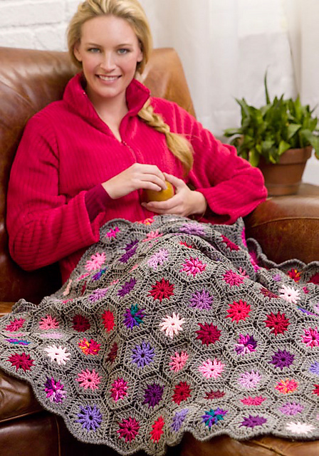 Blooming Hexagons Throw