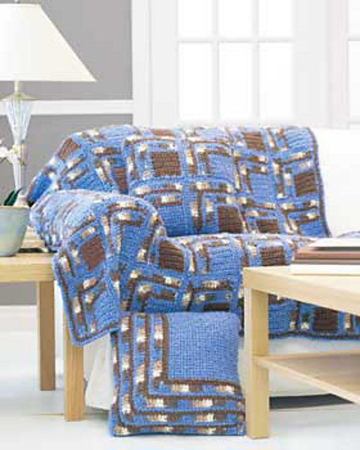 Mitered Afghan and Pillows