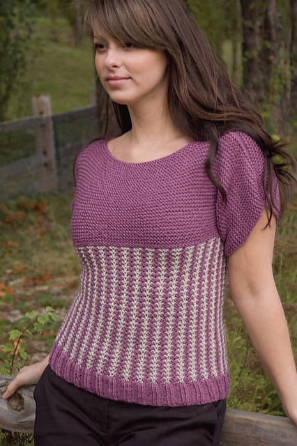 Slip Stitch Short Sleeved Top