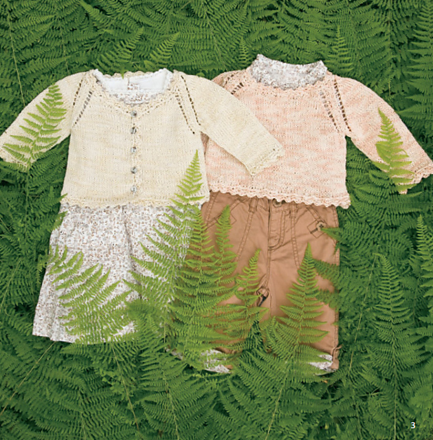Raglan Pullover and Cardigan with Crochet Edge