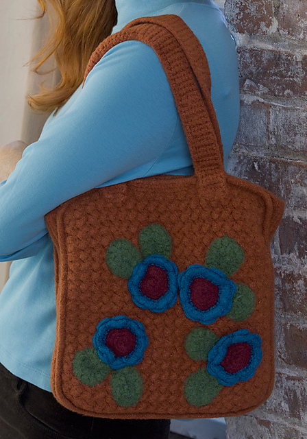 Posied Felted Crochet Bag