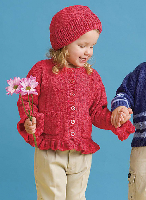 Kissing Cousins: Girl's Ruffled Cardigan