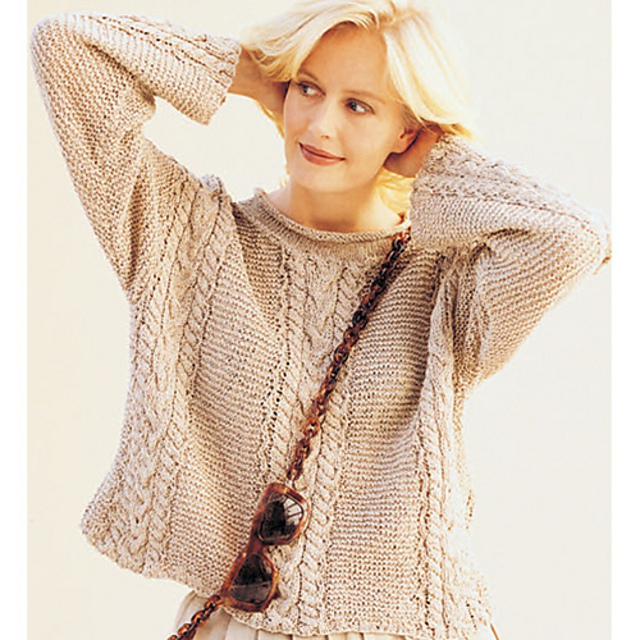 #19 Cabled Garter-Stitch Pullover